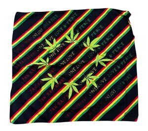 One Love Peace Red Yellow Green Black Bandana Scarf